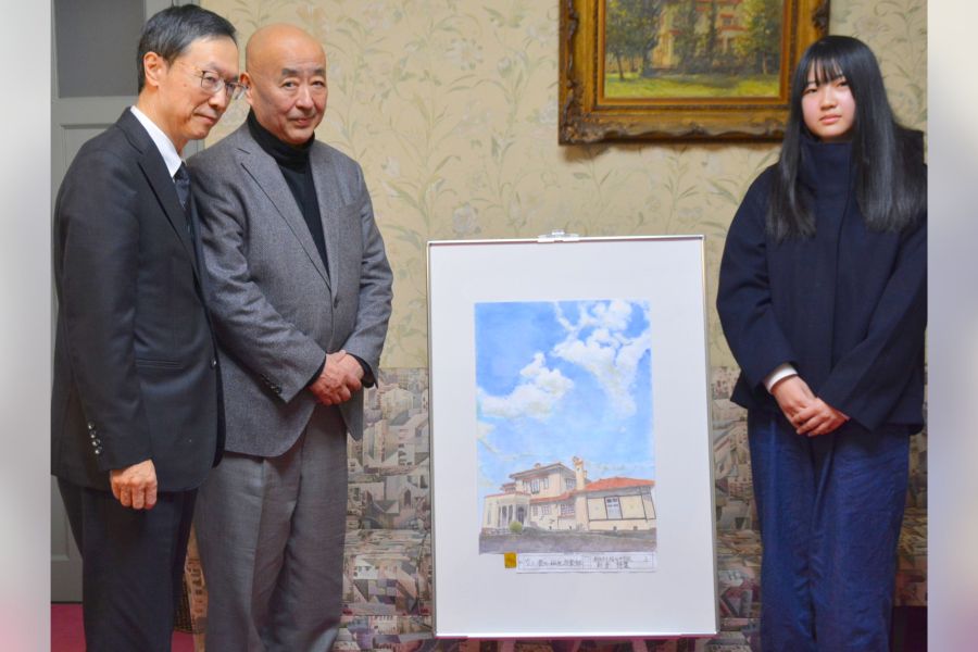 中学の若者が生んだ伝説のアート 桐生倶楽部に中学生の水彩画 「伝統ある街・桐生」絵画コンクール出品