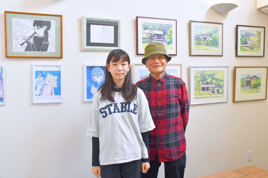 有名国際展作家「函館カトリック元町教会」D・リトグラフ/サイン/少部数貴重　小原 孫と一緒に初めての2人展 風景と女の子描いた絵画彩る 「夢