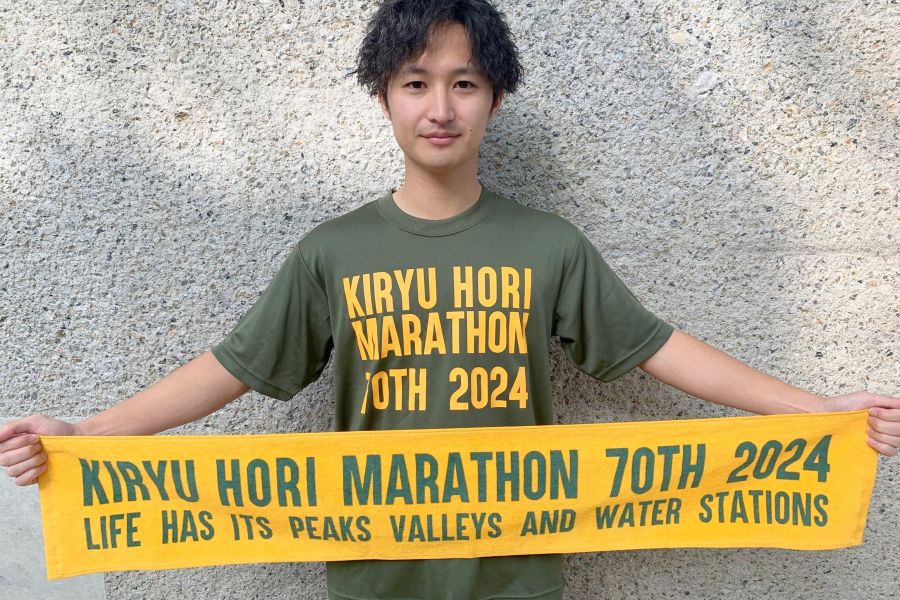 堀マラソン 参加賞Ｔシャツとマフラータオル完成 ゲストランナーに樹徳