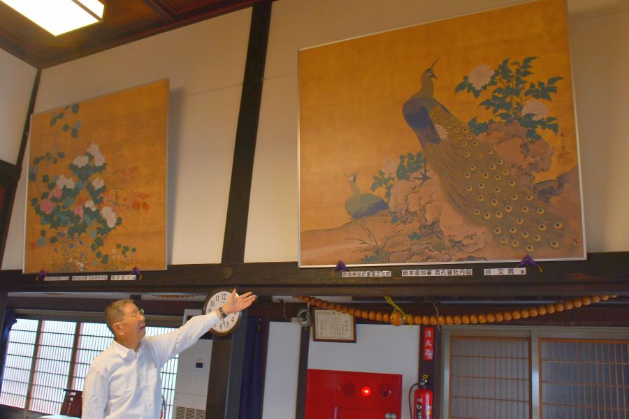 おーたむ酒井抱一筆 牡丹胡蝶図 復刻版 1500部内745番桐箱 酒井抱一「七草図」複製工芸掛軸 絵画買取・販売の小竹美術