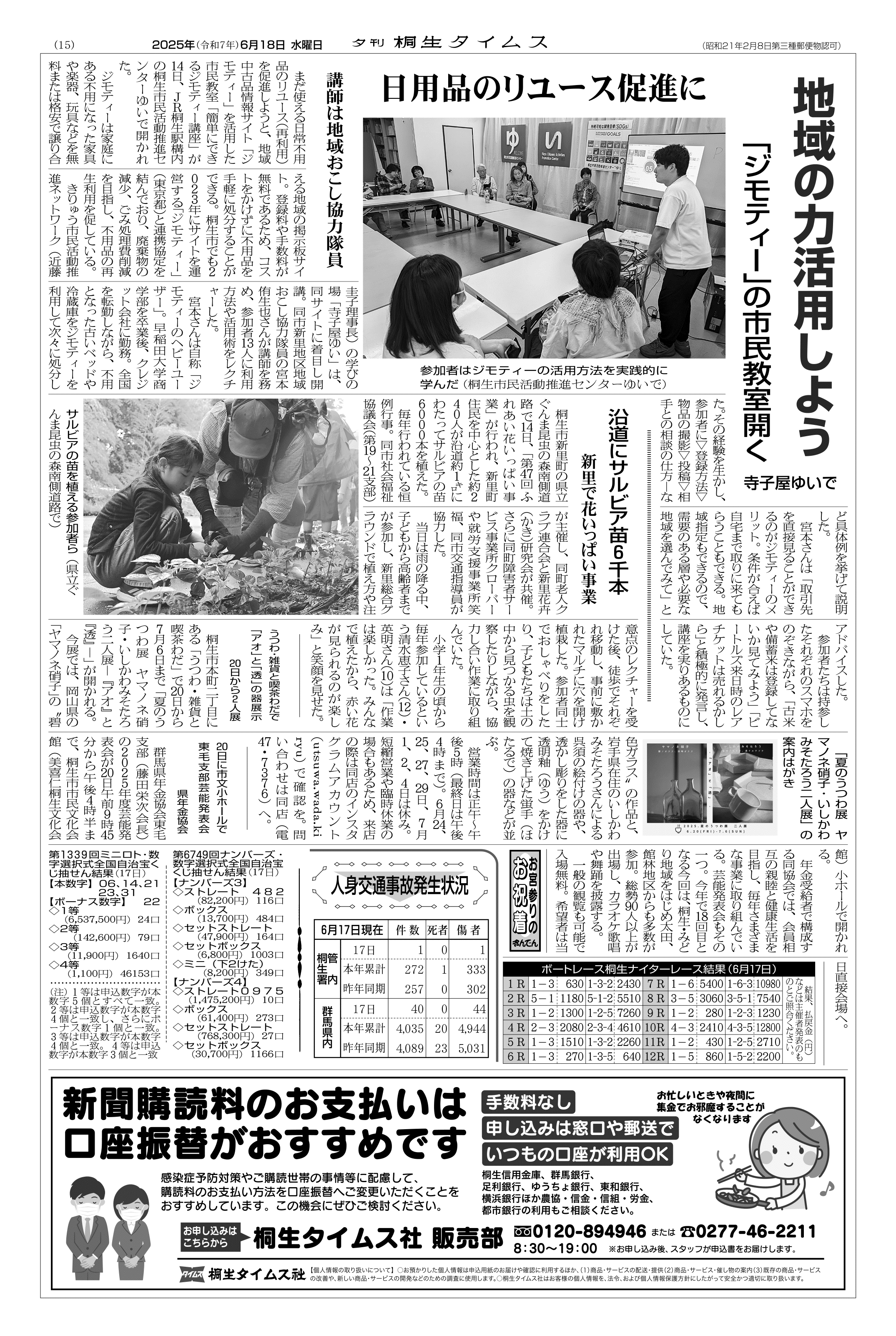 2025年06月18日の紙面（15面） | 桐生タイムス
